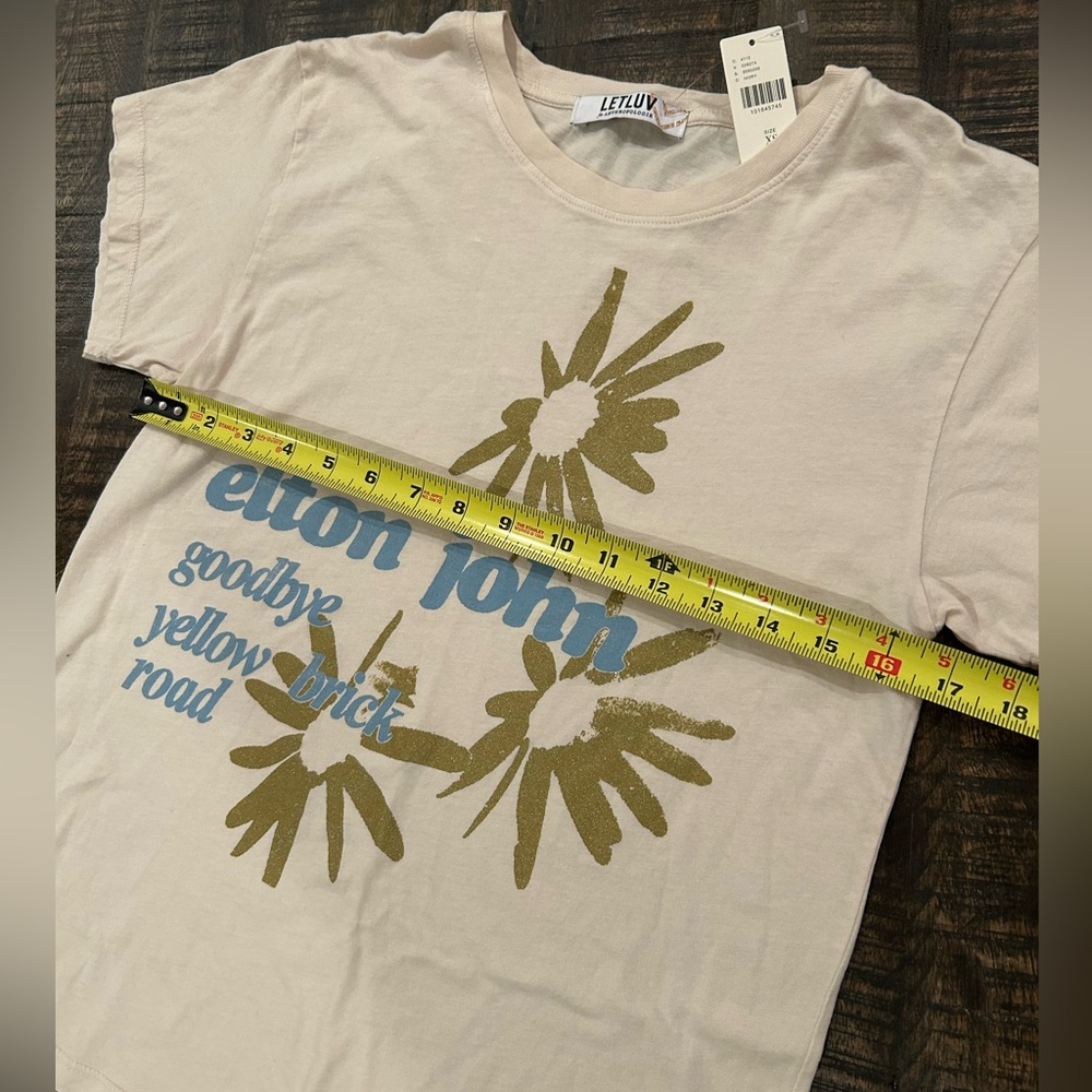Letluv Elton John T-Shirt Anthropologie XS NWT Goodbye Yellow Brick Road Let luv - Picture 4 of 5
